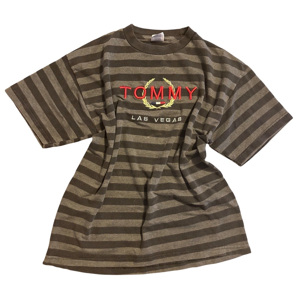 Tommy Hilfiger Las Vegas Striped T Shirt Mens Large L TND Tornado Activewear